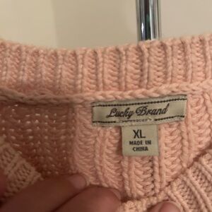 XL Lucky Brand pink cable knit sweaterter